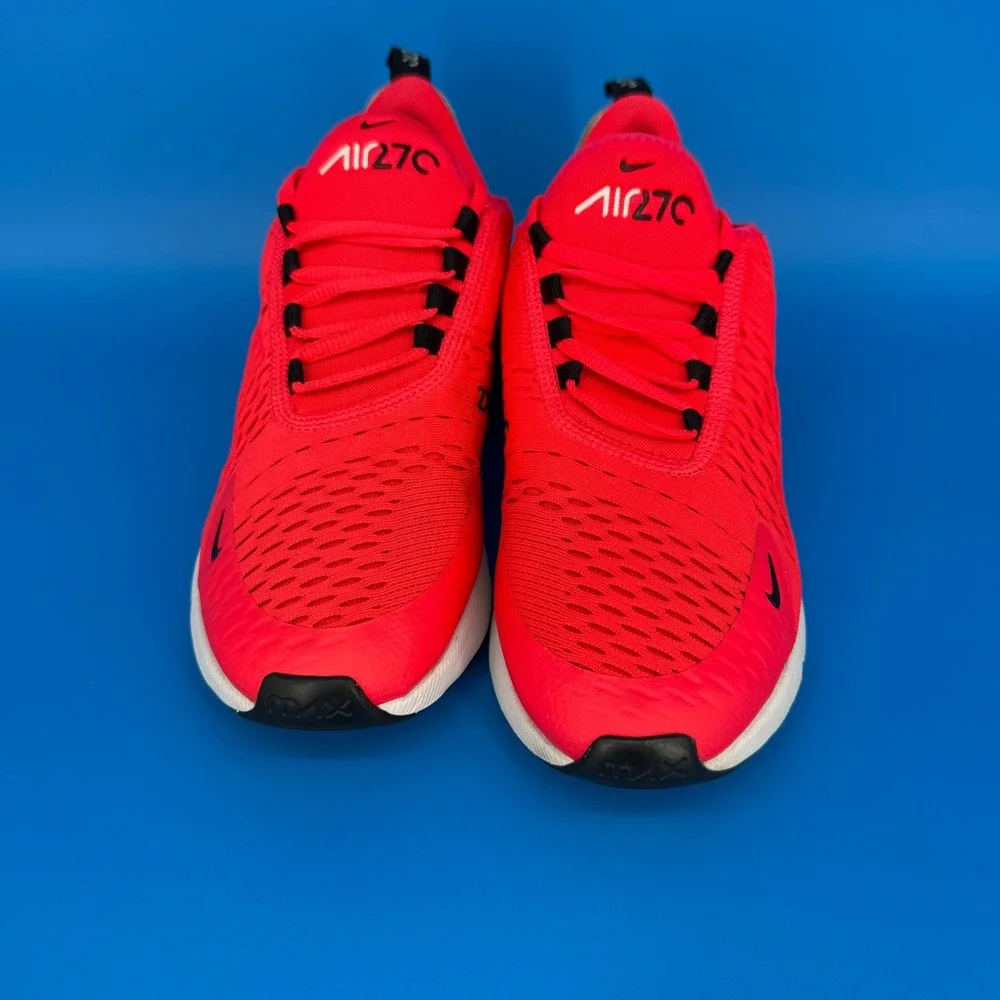 Nike Air Max 270 Bright Crimson Black Kids Youth Running Shoes CI5634-600 SZ 7Y - Picture 2 of 8